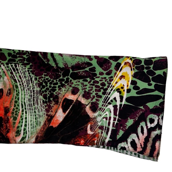 Mishka Women’s Multicolor Tie Waist Open Front Collared Blouse Sz PL - Picture 6 of 11